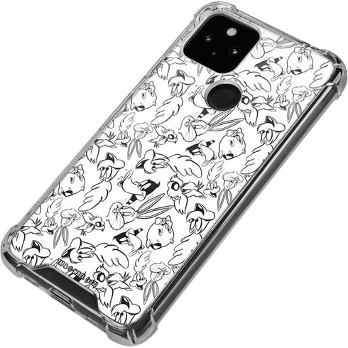 Looney Tunes Looney Squad Black and White Grid Google Pixel 5 Clear Case